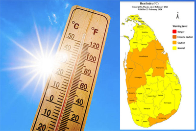 අද උණුසුම ඉහළ යා හැකි ප්‍රදේශ කිහියක් මෙන්න