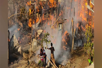 බංග්ලාදේශයේ රෝහින්‍යා සරණාගත කඳවුරේ ගින්නෙන් 12,000ක් අවතැන්