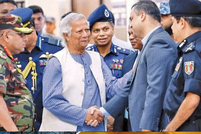 අන්තර්වාර රජයේ නායකත්වය ගන්න මහාචාර්ය යූනුස් බංග්ලාදේශයට ගොඩබසී